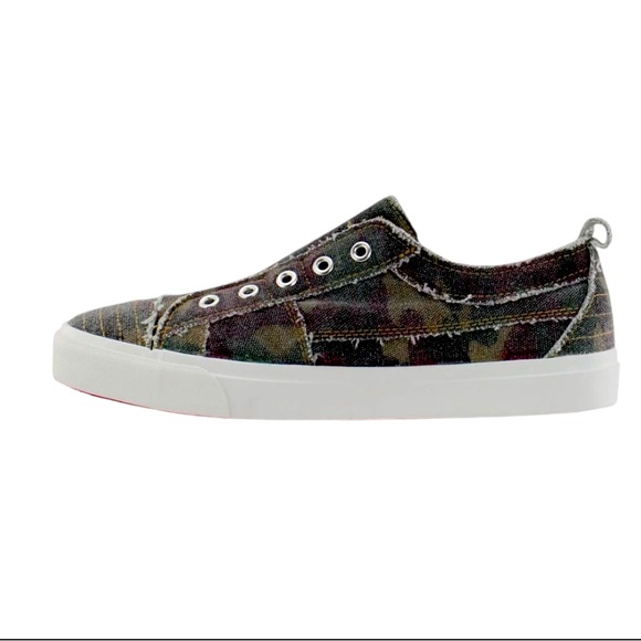 CORKYS BABALU SNEAKERS CAMO CASUAL SLIP ON WOMEN CANVAS UPPER GREEN COlOR SIZE 7 - Picture 2 of 8